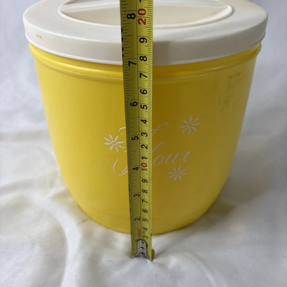 Vtg 1950s Stanley Atomic Plastic Canister Set Yellow Nesting MCM 4Pc Retro Sugar